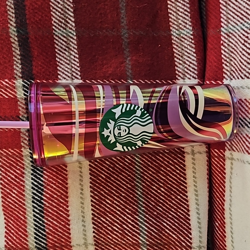 NWT Starbucks 2021 Winter Holiday Peppermint Swirl Cold Tumbler - Venti/24oz